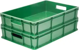 Ящик пластиковый сплошной, 600x400x120 мм, 22 л, зеленый [704.03.01 м]