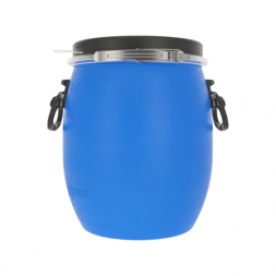 Бочка пластиковая с металлическим обручем и ручками, 20 л, синий [БП20.02/04]