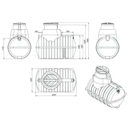 Емкость подземная U 2000 черный