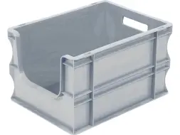 Евроконтейнер пластиковый с вырезом SPK 4322 AV, 400х300х220 мм, серый