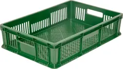 Ящик пластиковый перфорированный, 600×400×140 мм, 27 л, белый [705.01.01 М]