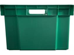 Ящик пластиковый сплошной, 600х400х250 мм, зеленый [125-2]