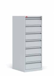 Шкаф металлический картотечный (картотека) Пакс-Металл КР-7, A5, 7 ящиков, 1370x525x585 мм