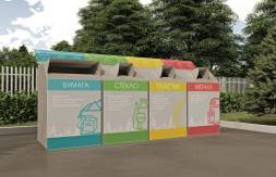 Контейнерная площадка для раздельного сбора мусора КП27, 6000x900x1600 мм