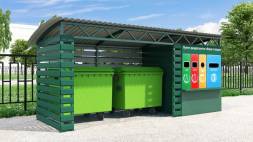 Контейнерная площадка с пунктом раздельного сбора отходов КП8, 5000x2000x2200 мм