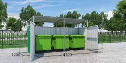 Контейнерная площадка на 3 контейнера КП5, 4200x1200x2200 мм