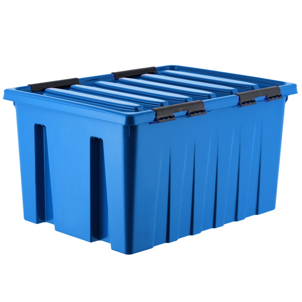 Контейнер с крышкой и клипсами Rox Box Original, 120 л, 740x565x410 мм, синий в Омске