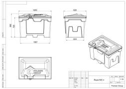 Ящик для соли, реагентов 500 литров, красный