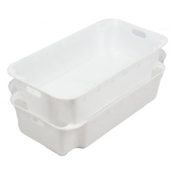 Ящик пластиковый конусный морозостойкий для обвалки мяса, 740х400х170 мм, белый