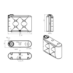 Емкость S 3000 л под плотность до 1,5 г/см3 синяя