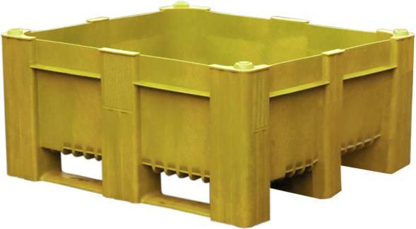 Крупногабаритный пластиковый контейнер сплошной BoxPallet, 1200х1000х540 мм, желтый [11-100-LA (540)]