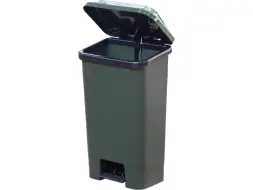 Контейнер для мусора пластиковый с педалью, крышкой и пакетодержателем, 60 л, зеленый [МКТ 60]