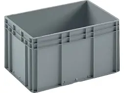 Ящик сплошной 600x400x320 мм, 63 л, серый, sku: ЕС 6432.2