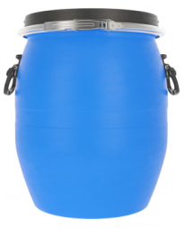 Бочка пластиковая с крышкой, металлическим обручем и ручками, 48 л, 323 мм, синий [БП48.02/04]