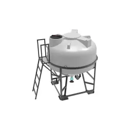 Емкость ЦКТ 3000 л с патрубком 110мм с фланцем белая в обрешетке с лестницей