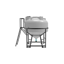 Емкость ЦКТ 3000 л с патрубком 110мм с фланцем белая в обрешетке с лестницей