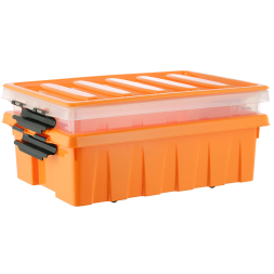 Контейнер с крышкой и клипсами Rox Box Original, 35 л, 580x390x180 мм, синий